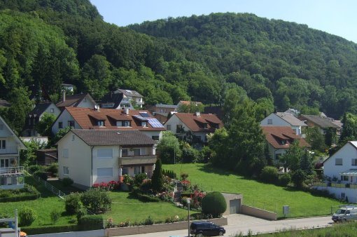 Blick auf den Dinkelberg von der Terrasse des Penthauses